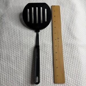 Ekco USA Vintage Wide Slotted Spatula Black Nylon Stainless Steel Turner Flipper